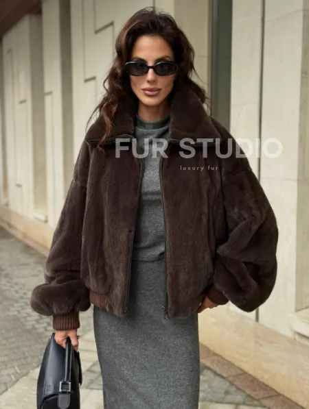 Норковая шуба - бомбер - фото 7