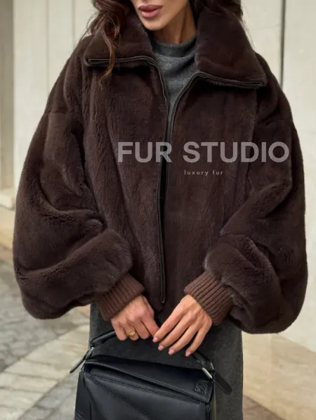 Норковая шуба - бомбер - фото 2