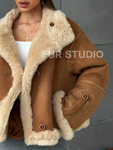 Дубленка - куртка двухсторонняя - фото 4