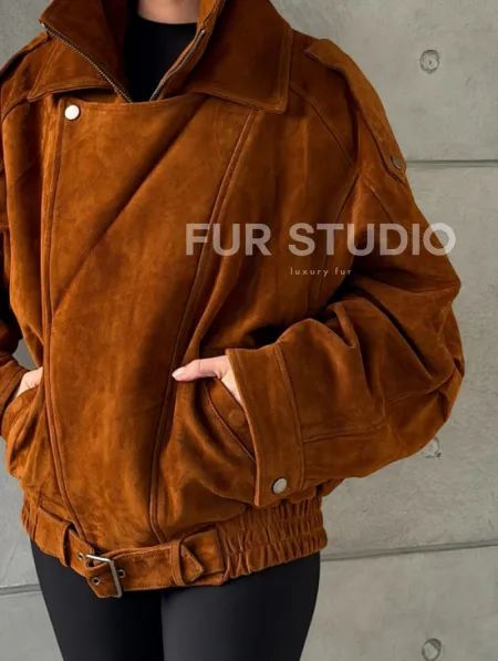 Замшевая куртка-косуха - фото 2