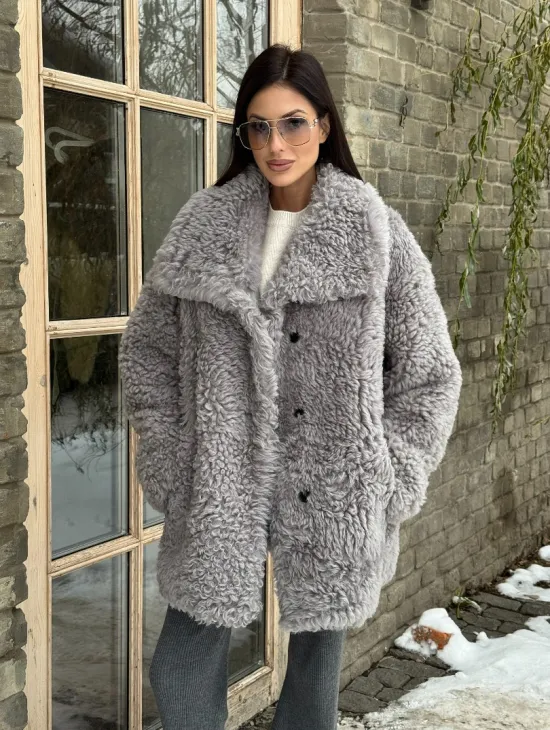 Короткая шубка - дублёнка из овчины - фото 0