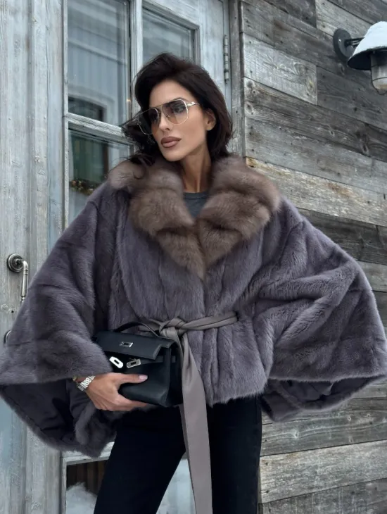 Меховое манто из норки 