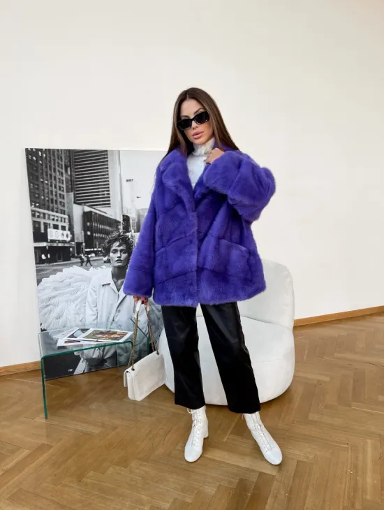 Полушубок норковый с английским воротником - фото 2