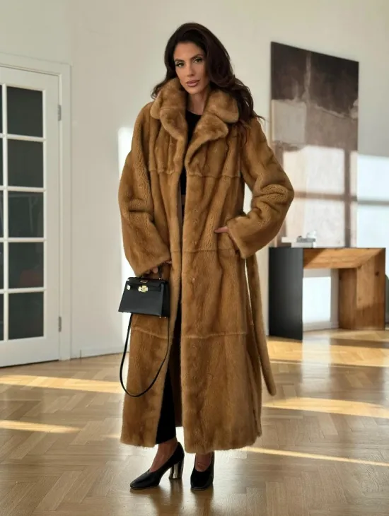 Золотая норковая шуба - фото 9