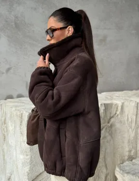 Дубленка бомбер женская - фото 9