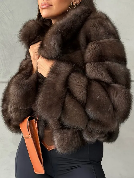 Короткая шуба из баргузинского соболя - фото 1