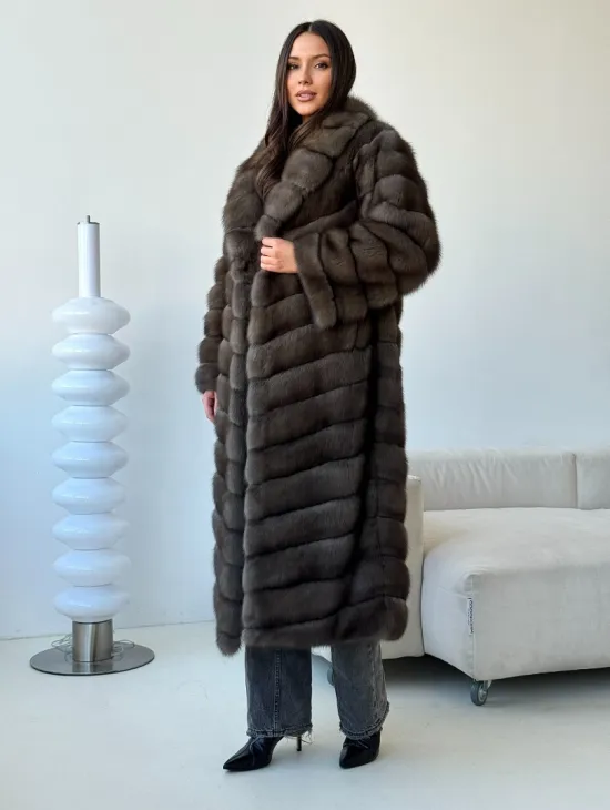 Длинная шуба из соболя - фото 11