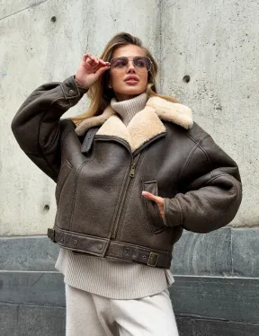 Дубленка - пилот женская - фото 13