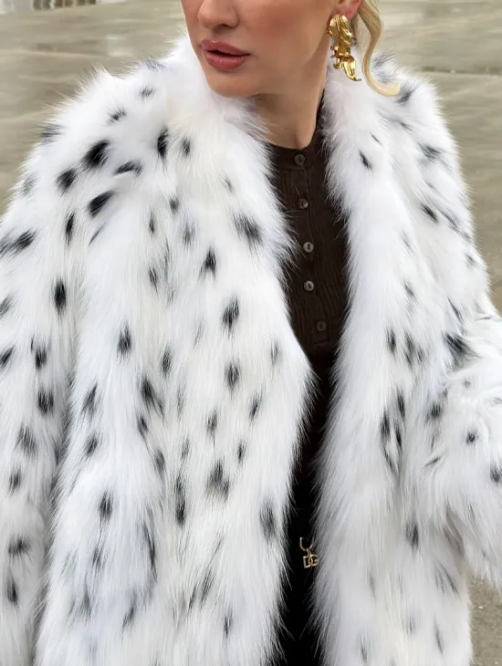 Шуба укороченная из арктической лисы под рысь - фото 3