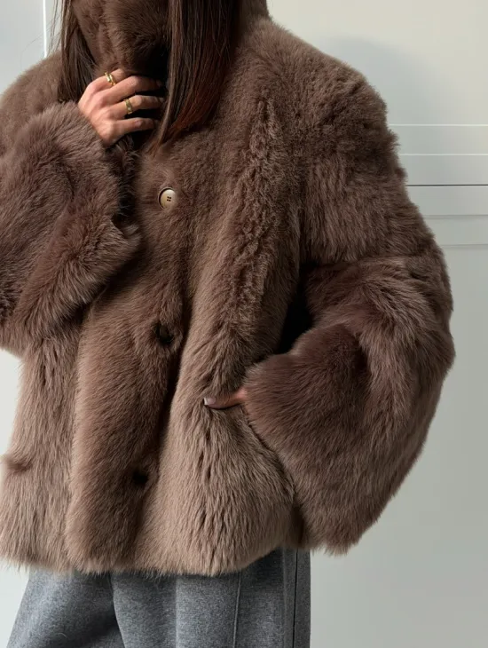 Дубленка из тосканы цвет taupe - фото 4