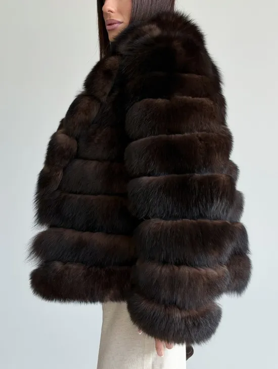 Шуба песцовая под соболь - фото 4